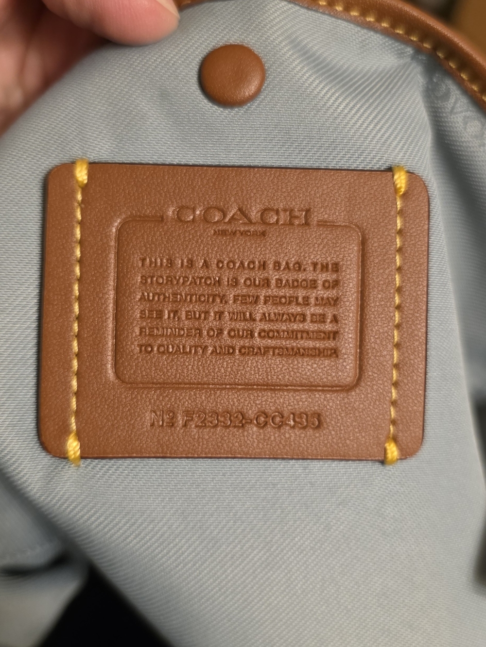 Coach Cary Pebbled Leather Shoulder Bag Blue/Grey with Crossbody Strap CC435 - Picture 5 of 11